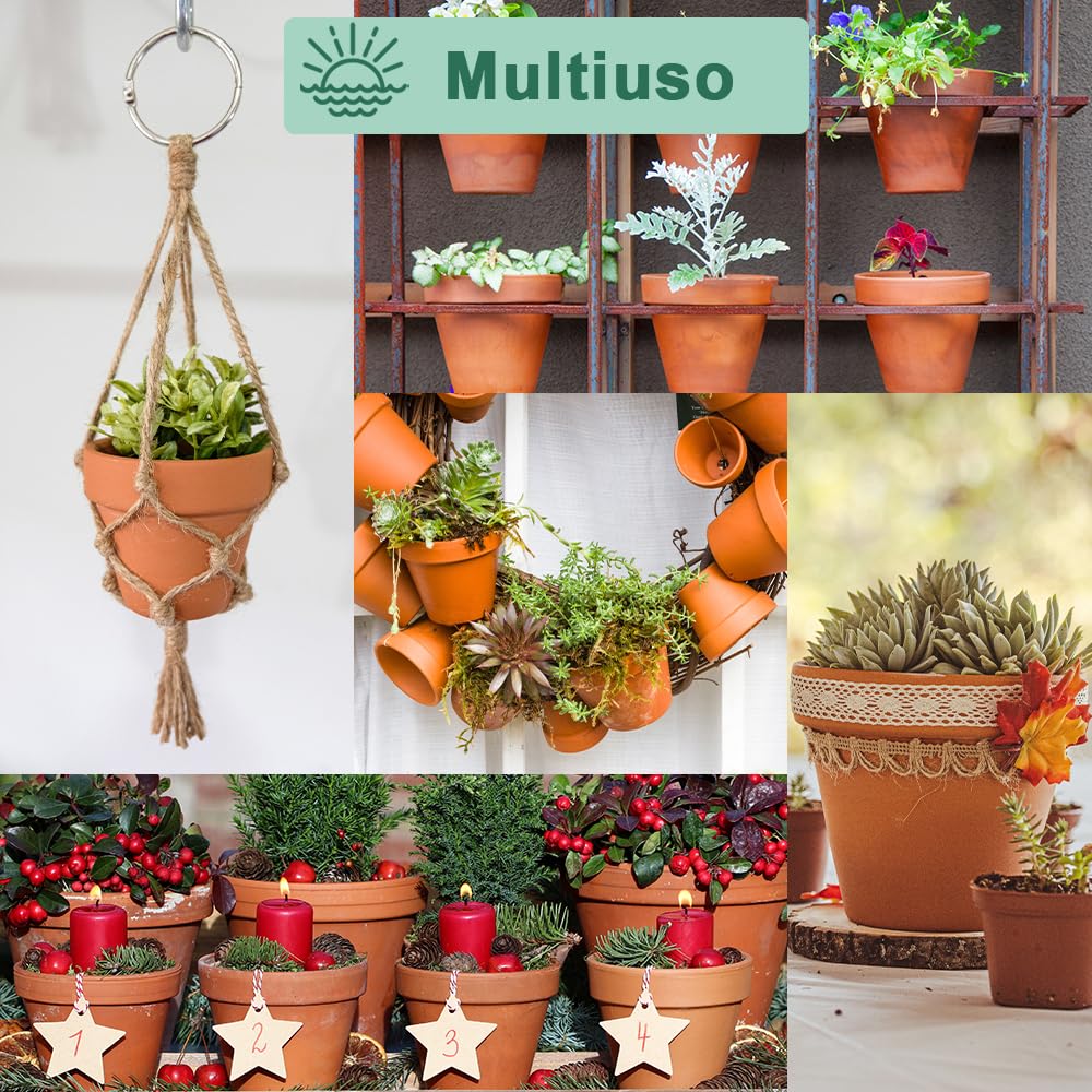 vensovo Vasi in terracotta con drenaggio, 7,6 cm, confezione da 20 vasi per fiori in argilla, vasi per piante grasse, ideali per piante, artigianato, bomboniere di nozze
