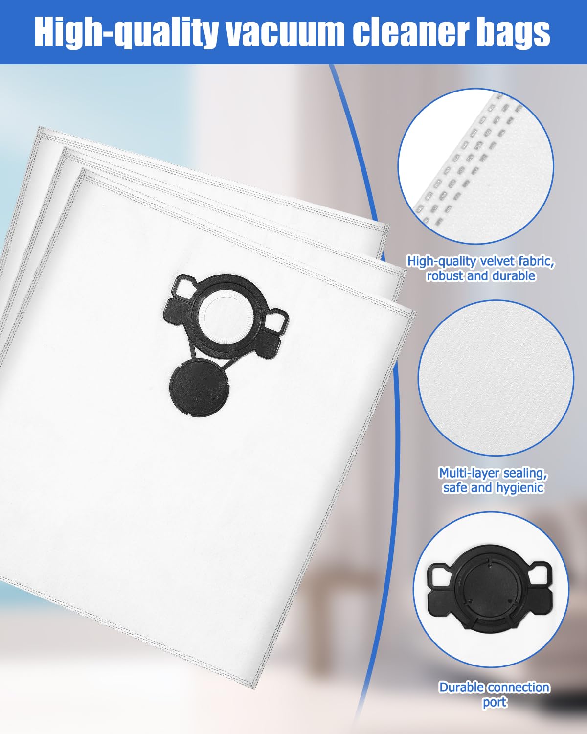 15 bolsas para aspiradora compatibles con Makita VC2000L VC2010L VC2012L VC2511L VC2512L VC3011L VC3012L VC3511L