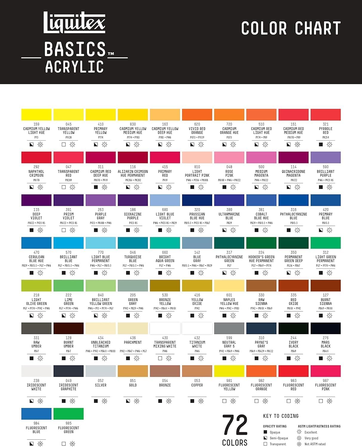 Liquitex 3699470 Basics Acrylic Paint Fluorescent - 6 Colours, 118 ml Tubes, Lightfast, Medium Viscosity, Silk Gloss, Mono-pigmented, Archival Quality