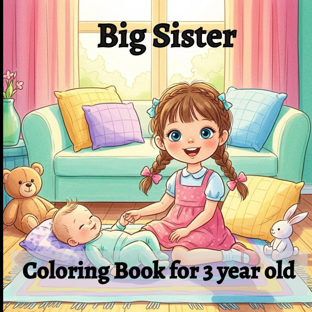big sister coloring book for 3 year old: Big Sister Moments Full of Love and Care