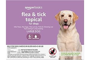 Amazon Basics Flea and Tick Topical Treatment for Large Dogs (45-88 lbs)