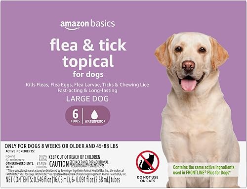 Marca Tienda Solimo tratamiento tópico de pulgas y garrapatas para perros (pequeño, mediano, grande, extra grande)