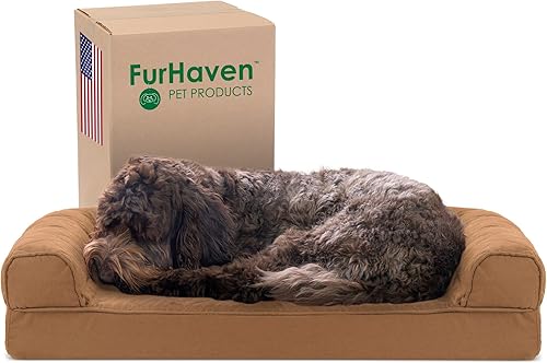 Furhaven Pet - Sillón de espuma ortopédica tipo sofá tradicional de sala, cama para perros y gatos múltiples estilos, tamaños y colores