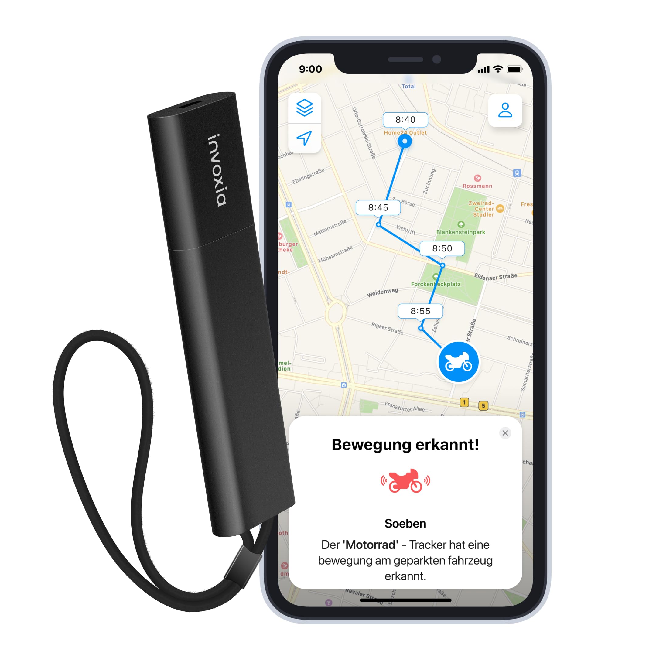 Invoxia GPS PRO Tracker - Real-time Location - for Cars, Motorcycles, Bicycles, Children - Motion and Tilt Alerts - 4G LTE-M Network - Up to 3 Months Battery Life