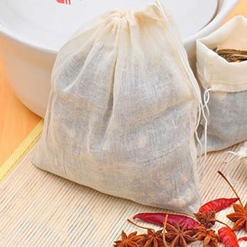 10Pcs Large Muslin Drawstring Bags 8x12Inch Reusable Coffee Tea Brew Bags Soup Gravy Broth Stew Bags Herb Sachet Bag