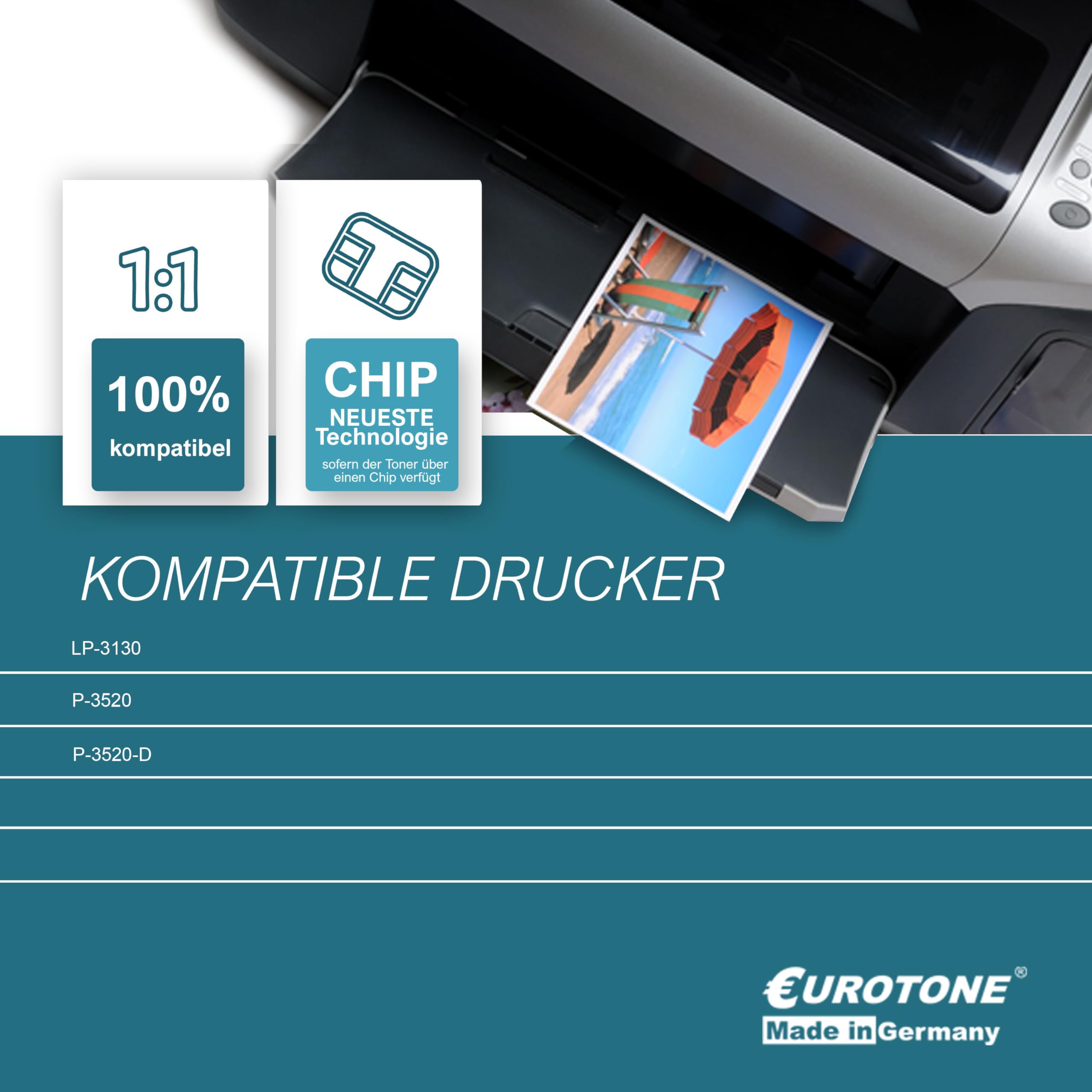 Eurotone Cartucho de tóner compatible como repuesto para Utax P3520D LP3130 sustituye a 4413010010 cartuchos de tinta negra