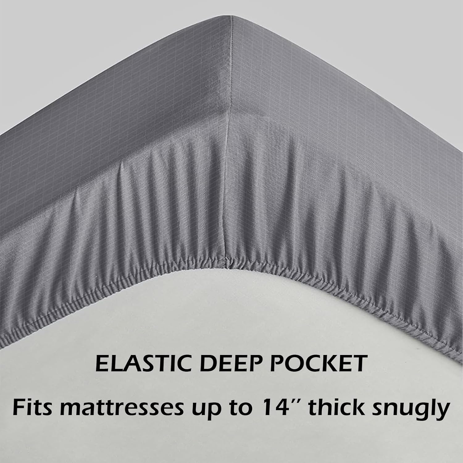 Grounding Sheets Full Size Grounding Fitted Sheet with Cord, Natural Healthy Sleep Solution, Deep Pocket Grounding Bed Cover for Enhanced Well-Being(Full,54x75x14in, Gray)