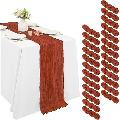 25 Pcs 20*120 inch Terracotta Wedding Table Decorations