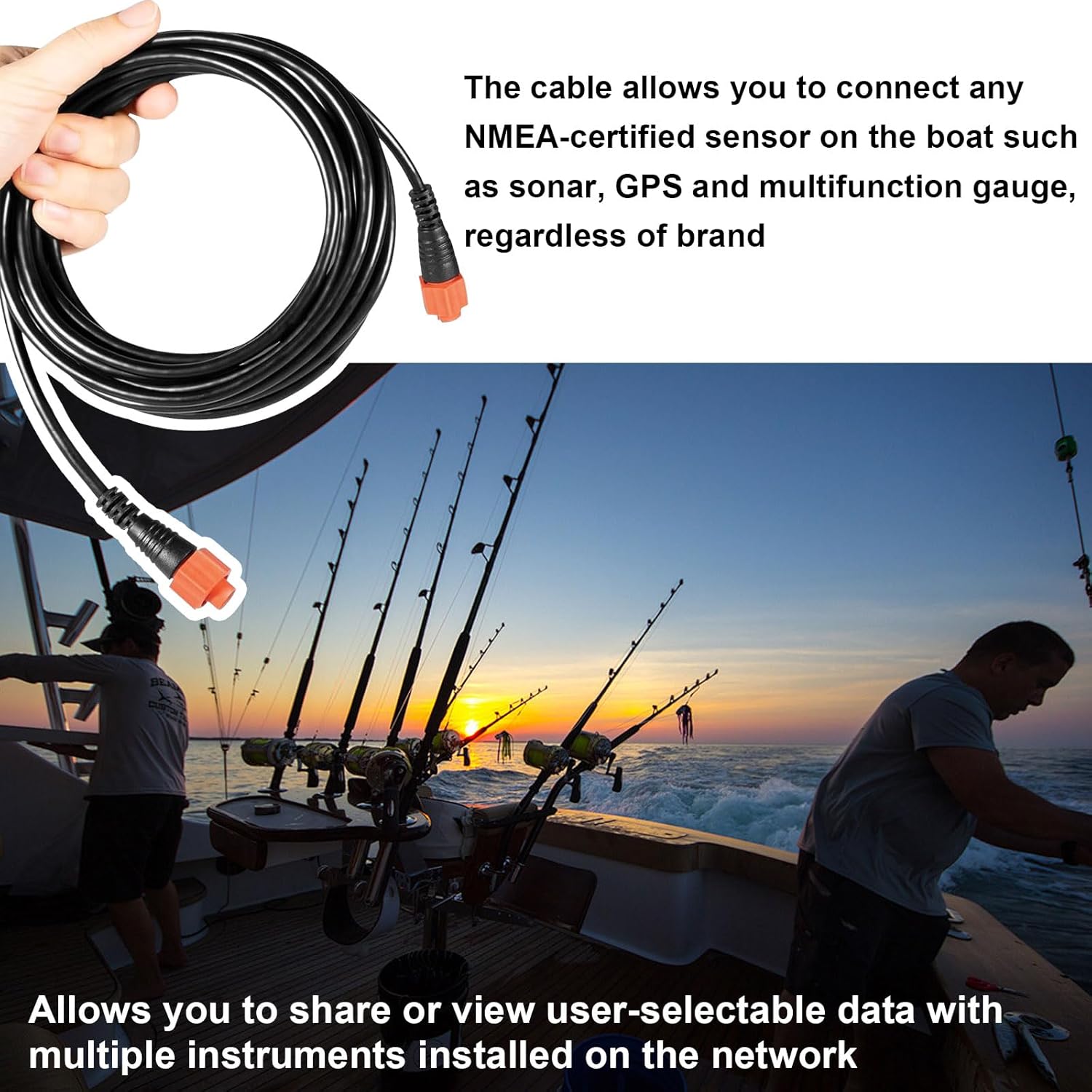 mooncar 3005.6855 Ethernet Cable fits for Lowrance Models with 5-pin Yellow Ether Connector,6Feet(1.82M) Cat5e Cable Network Cable
