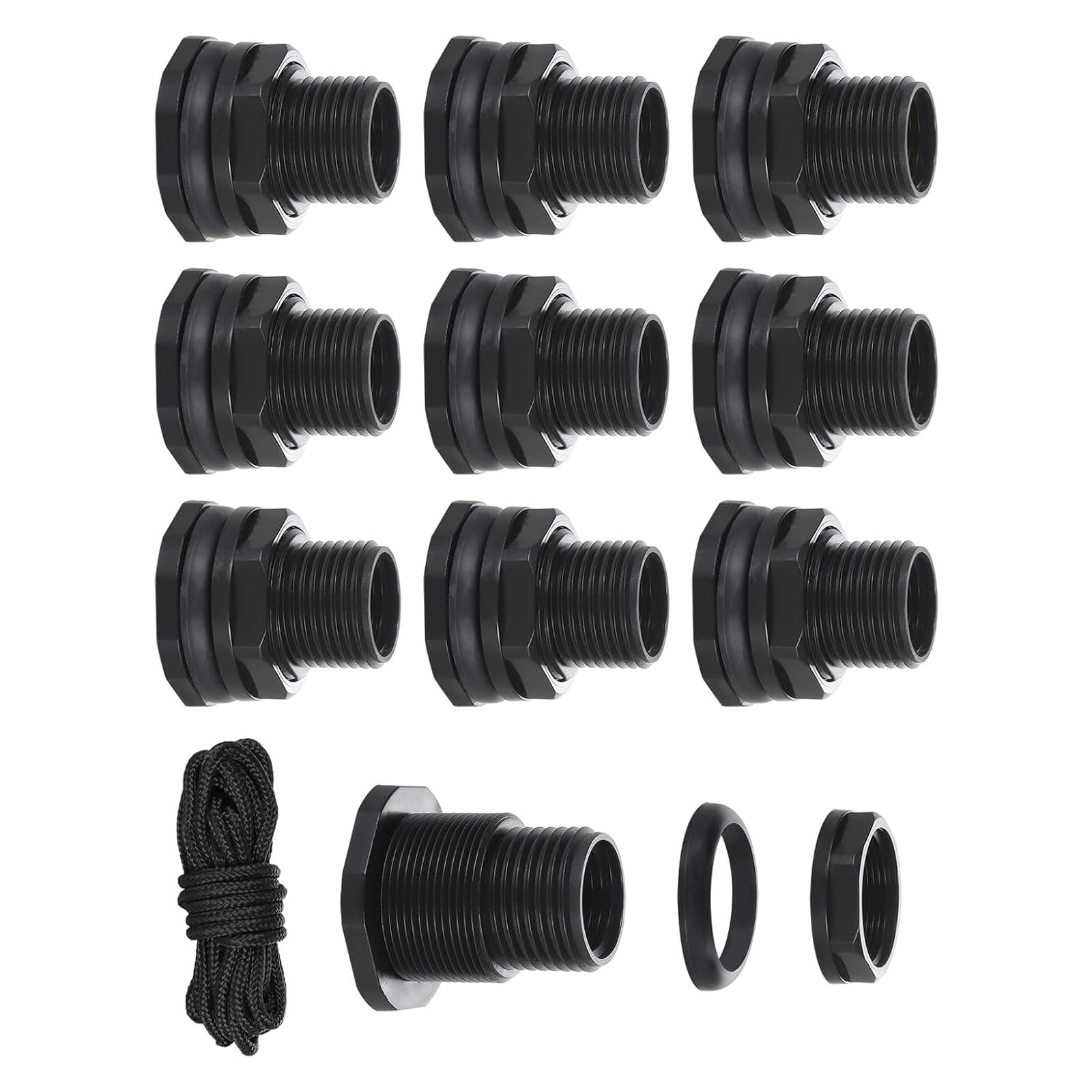 1 / 2Inch Threaded Coupling Leakproof Hose Connector with Reverse Thread Nut and Leakproof Seal for Garden Hose Plastics Fitting with Thick Rubber Washer