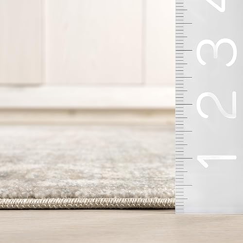 Miniatura 2 de NuLOOM - Alfombra con diseño de medallón, con flecos, modelo Ethel