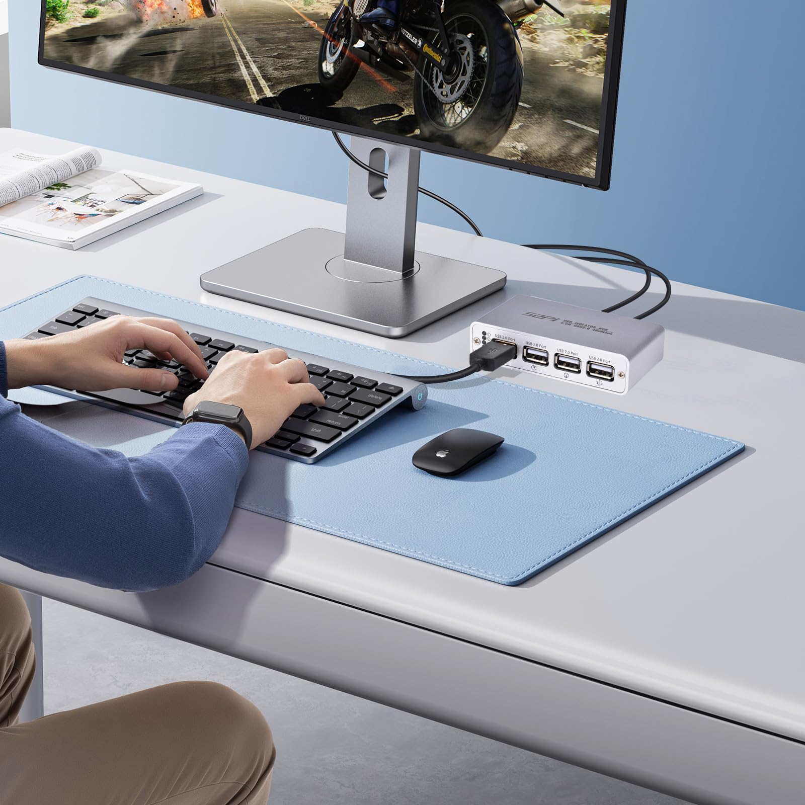 GeeekPi Digitaler USB-Isolations-Hub, 4-Port USB 2.0, High-Speed 480 Mbit/s, ADuM3165-Chip in Industriequalität, 3,75 kV RMS-Schutz, Bidirektionale Datenübertragung