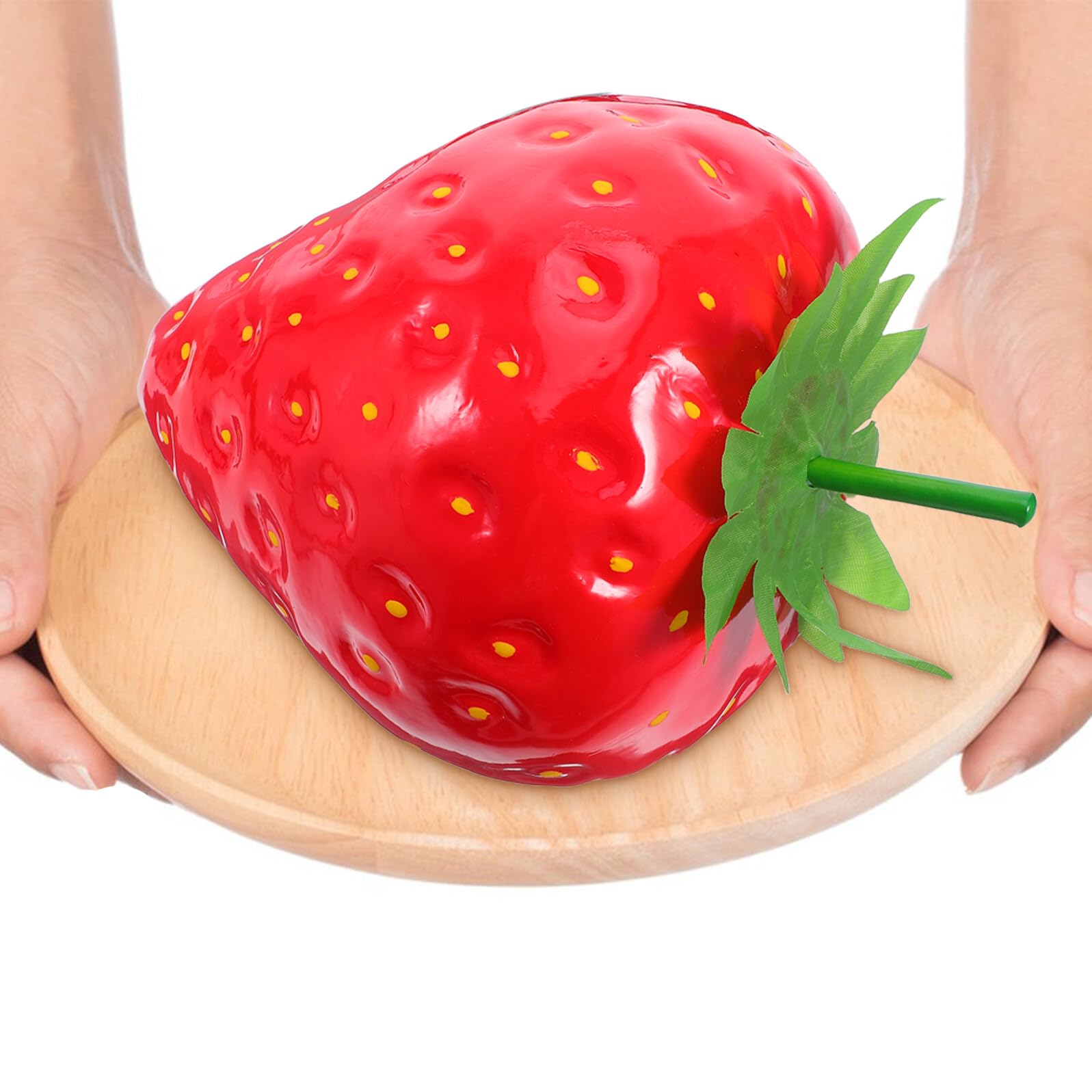 Grande Fragola Finta Decorativa in Plastica 30 Cm, Frutti Artificiali Realistici per Decorazioni Interne ed Esterne e Accessori Fotografici