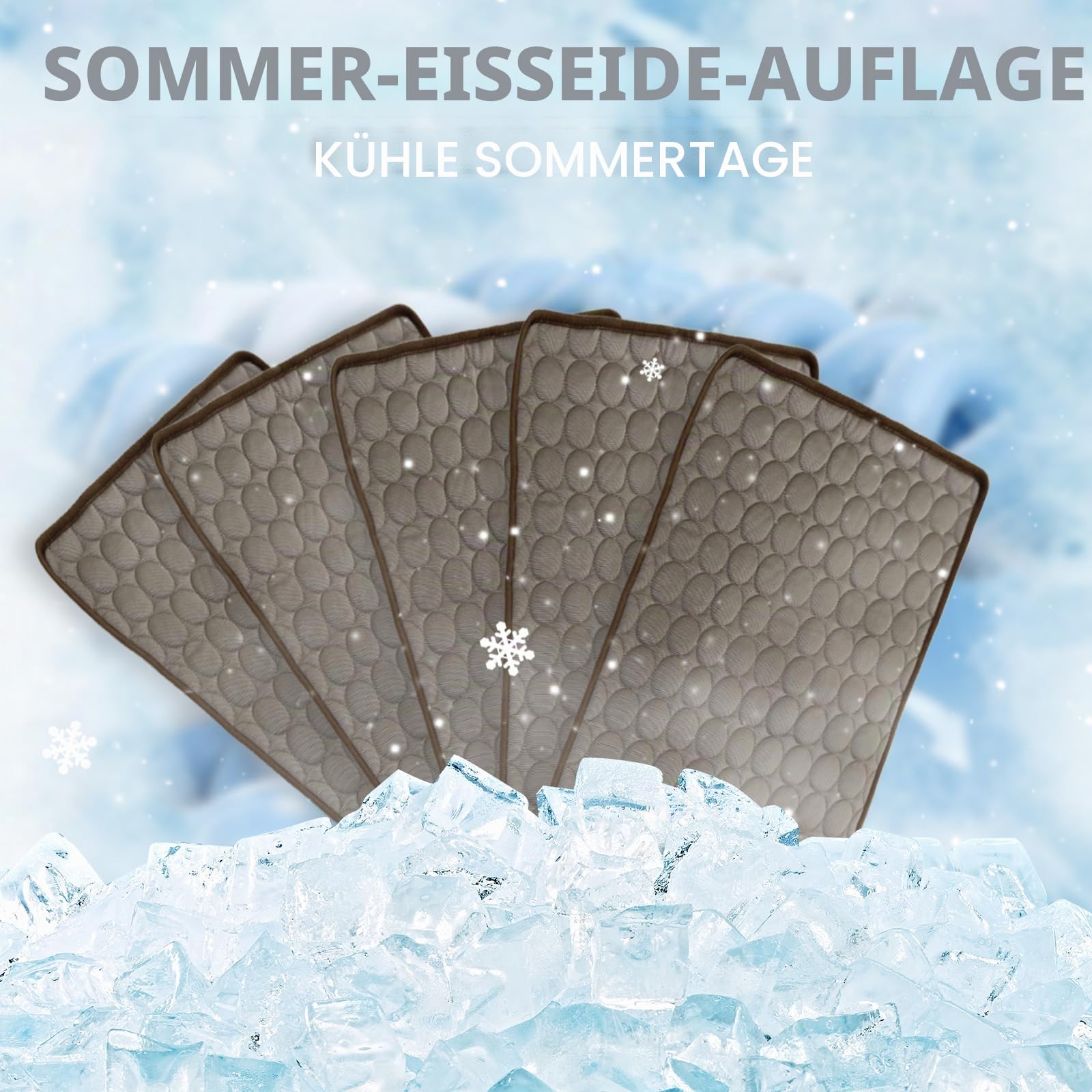 dellyy Kühlmatte Hund, Kühldecke Hund Selbstkühlend Waschbare(Braun, XXL) | Hunde Kühldecke, Kühlung für Katzen, Dog Travel Blanket, Kühlbett für Kaninchen, Haustiere, Innen- und Außenbereich