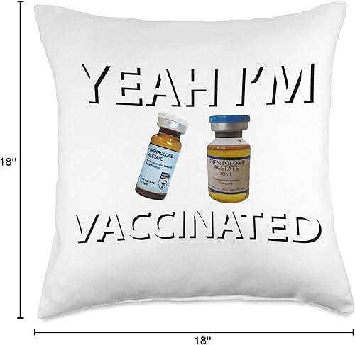 Miniatura 4 de Yeah i'm Vaccinated Trenbolone Funny Tren Gym Jim Bodybuilding Vacunated Treenbolone Funny Tren Lover Gym Jim - Almohada de tiro 18 x 18 pulgadas,