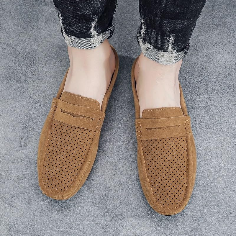 Men's Vintage Loafers Shoes Suede Vamp Fashion Solid Color Round Toe Anti-Slip Non Slip Resistant Prom Slip-on4