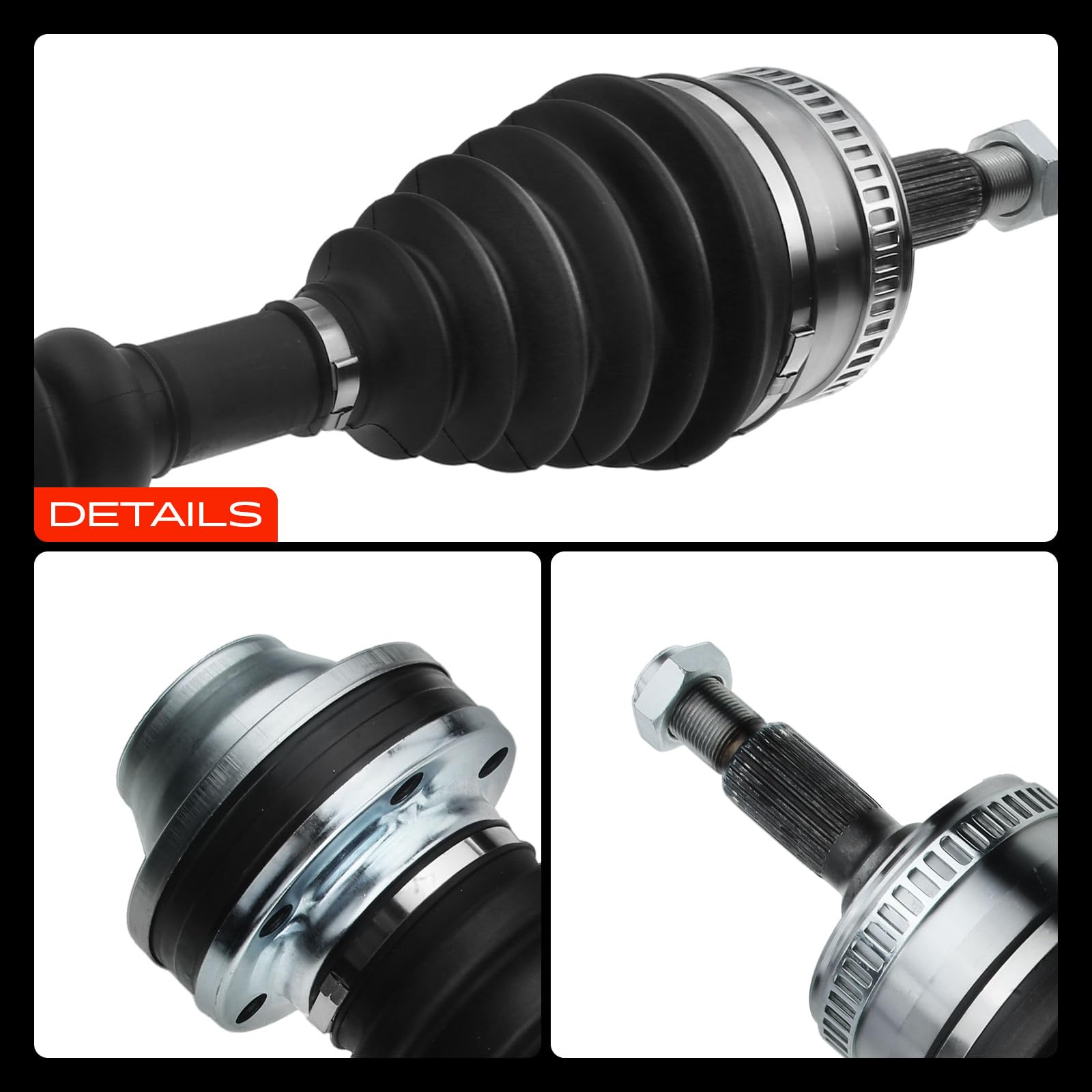 Frankberg Eje motriz Eje de transmisión con ABS Ring Eje delantero Compatible con V-Klasse 638/2 V200 V220 Vito Bus W638 108 110 112 Vito Combi W638 108 110 112 Replace# 6383342334