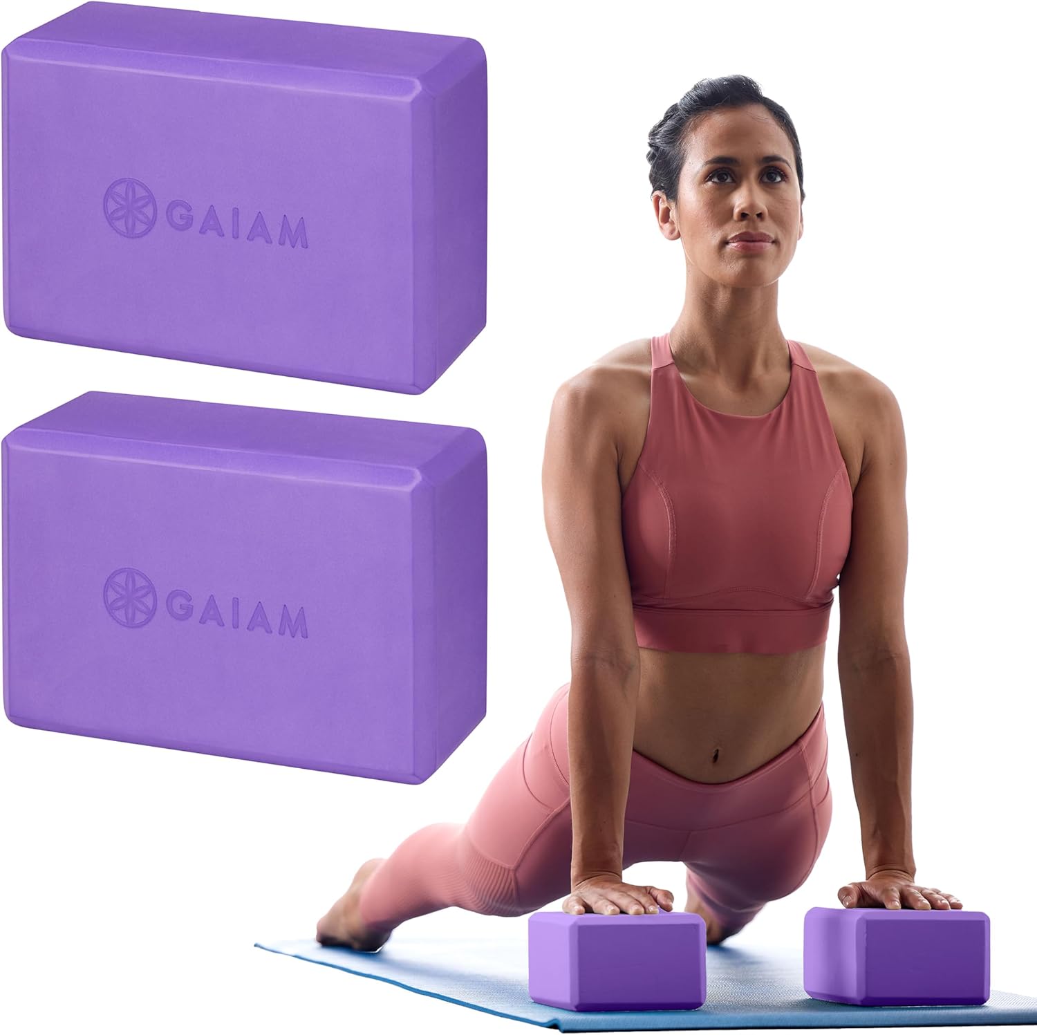 Gaiam Yoga Block – Supportive Latex-Free Eva Foam – Soft Non-Slip Surface with Beveled Edges for Yoga, Pilates, Meditation – Yoga Accessories for Stability, Balance, Deepen Stretches