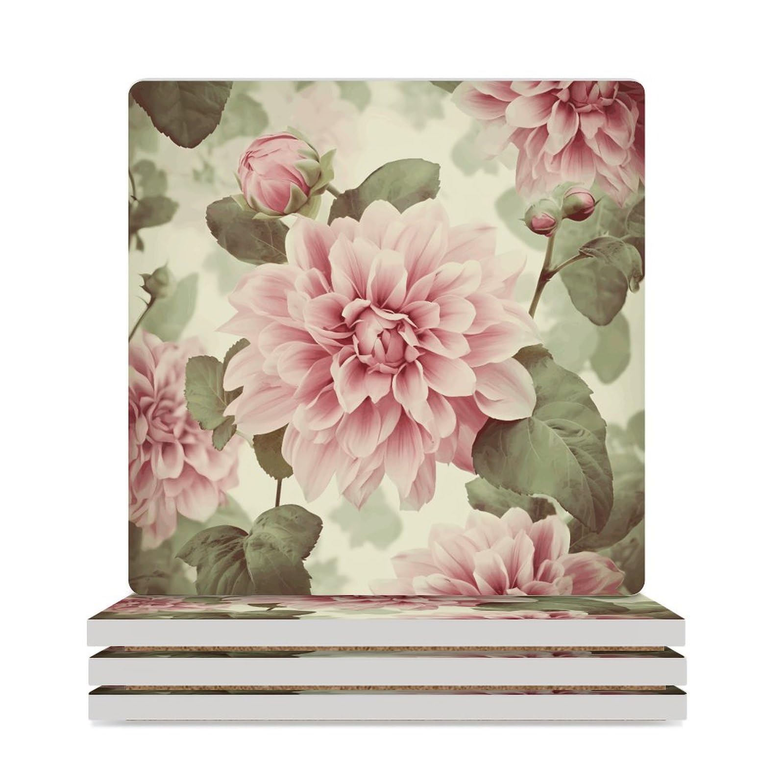 Dessous de verre floral vintage pour table basse et décoration de table