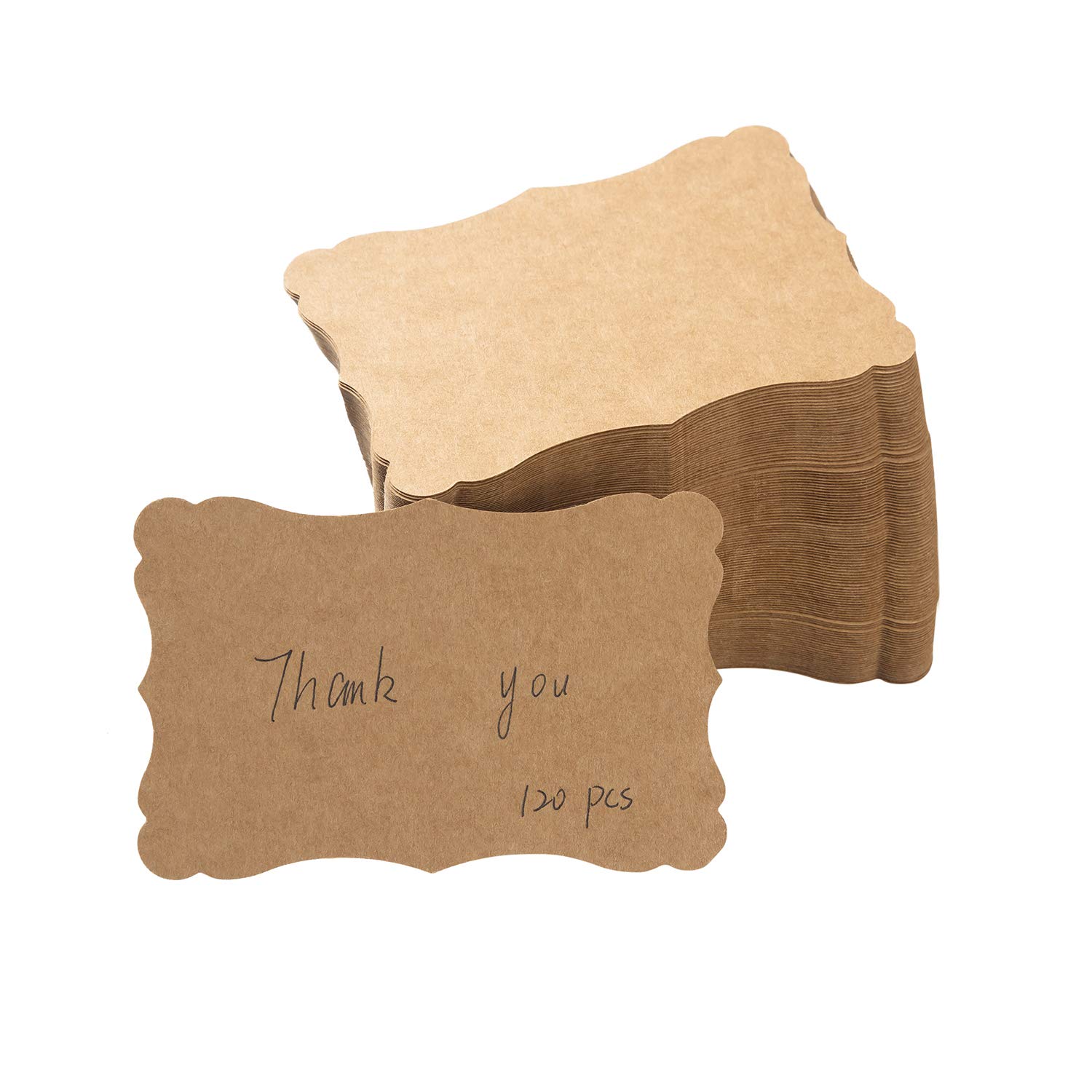 Toperd 120 Pieces Small Mini Business Cards Vintage Assorted Colors Blank Note Cards Gift Word Card for Business Cards, Gift Cards (Brown, 3.66x 2.36 inches)