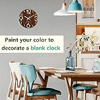 Vista 6 de Rondas de madera para manualidades de 10 pulgadas, paquete de 5 círculos redondos de madera sin terminar para manualidades, discos redondos