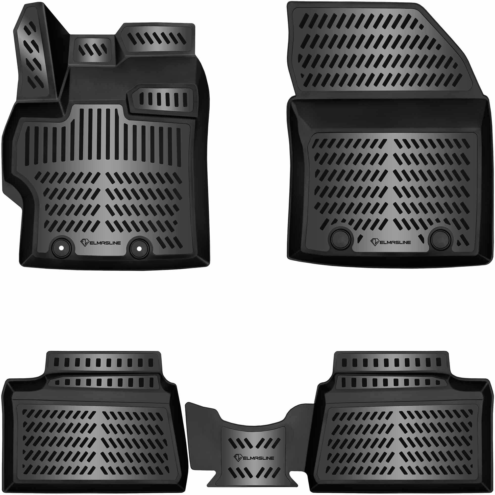Elmasline Alfombrillas de goma 3D para Toyota Yaris 2020-2025 ¡solo para HÍBRIDO!! | Accesorio - Alfombrillas con borde de 5 cm