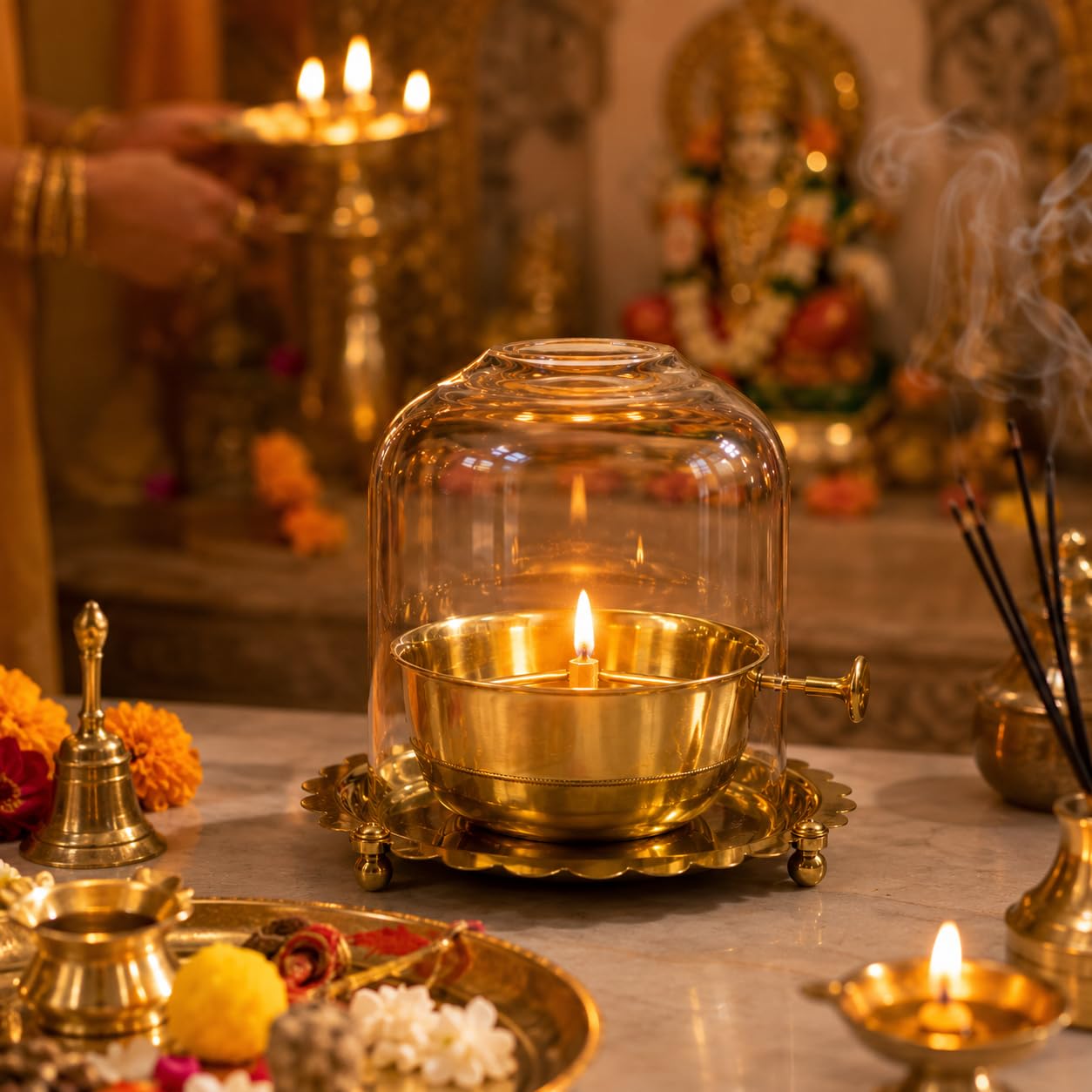 Brass Akhand Jyoth Diya - Diwali Pooja Lamp -5