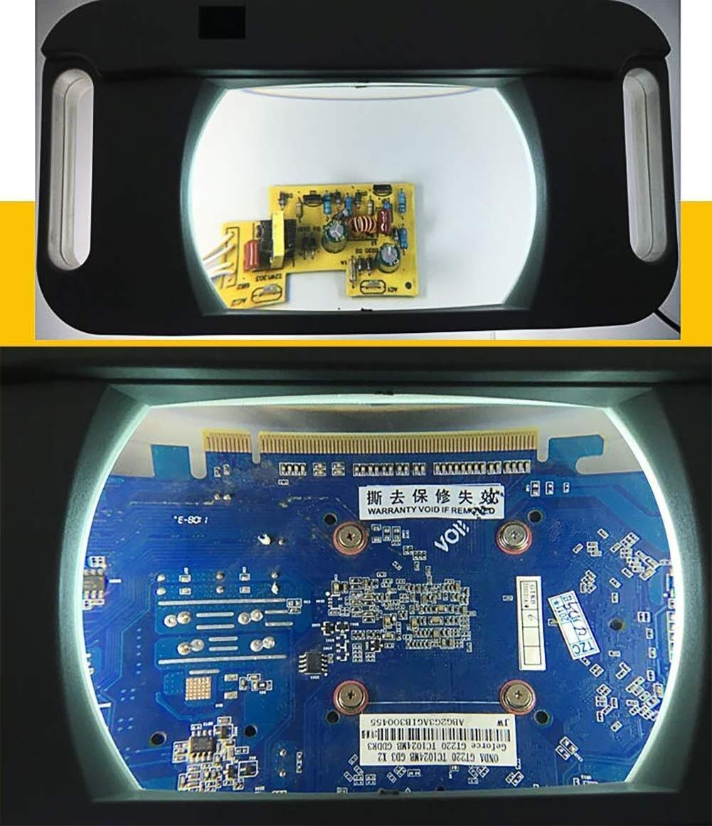 LED-beleuchtete, freihändige Lupe mit Lichtstativ – 10-fache Vergrößerung, große, tragbare Leuchtlupe zum Lesen und zur Inspektion