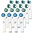 Replacement Toothbrush Heads Compatible with Braun Oral b 7000/Pro 1000/9600/ 5000/3000/8000/ and Smart Electric Toothbrush, 16 Pcs (White)