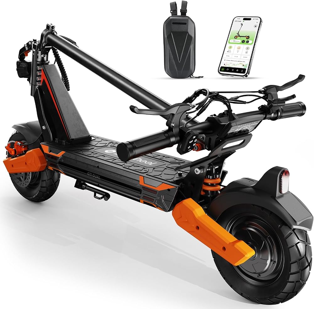 isinwheel GT1Dual Trottinette Électrique Adulte Tout Terrain, Double Moteur Commutable, Batterie 48V 13Ah 60 km Autonomie, Pneus 10" Off-Road, Clignotants LED, Double Frein, Pliable, Charge Max 150 kg