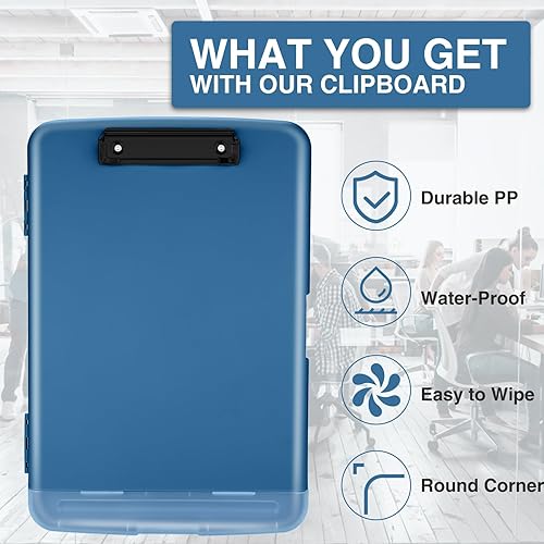 Miniatura 34 de Sooez - Sujetapapeles de documentos clínicos con almacenamiento, sujetapapeles de plástico resistente y alta capacidad con soporte para bolígrafo