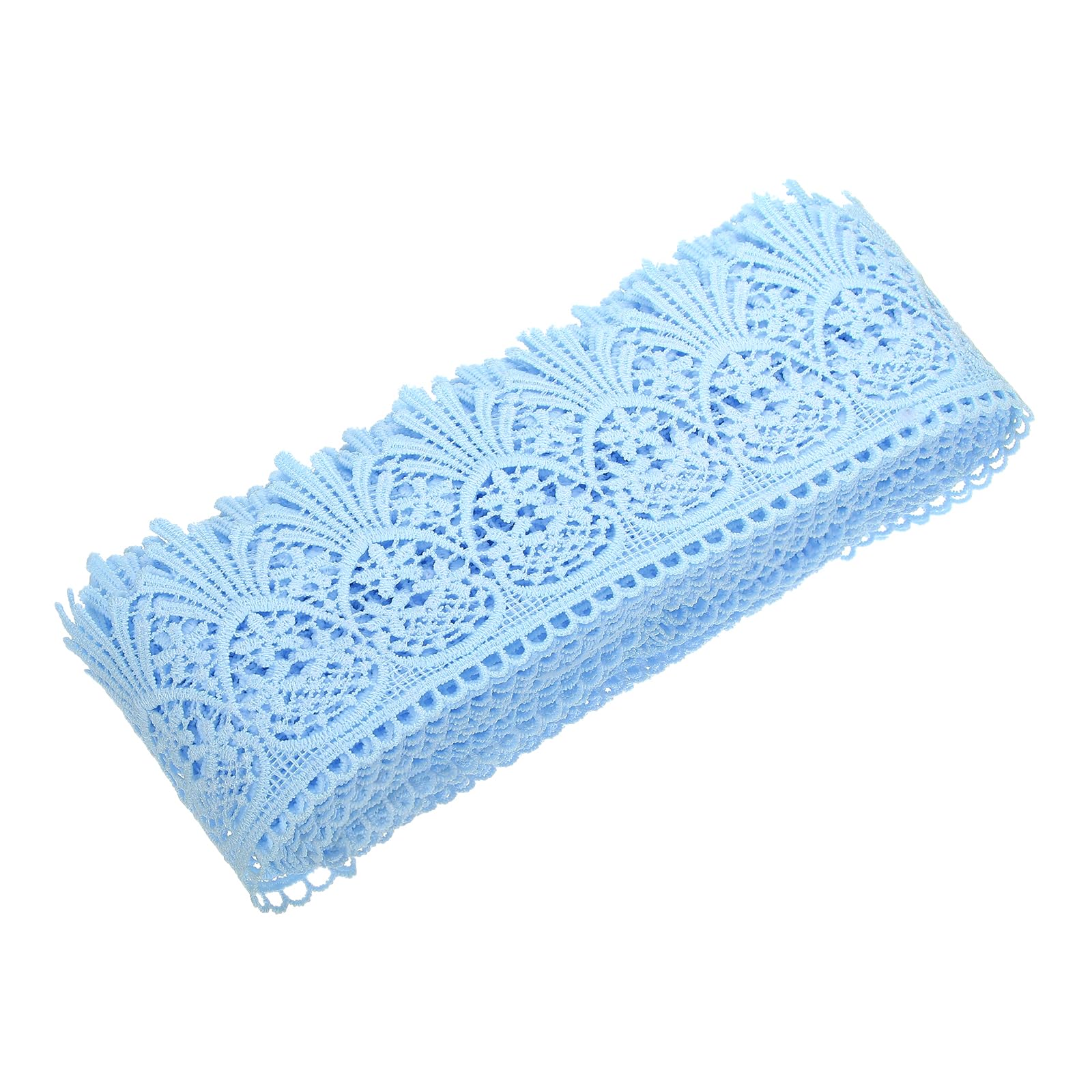 QUARKZMAN Pizzo In Cotone Vintage A Uncinetto 3 Pollici X 9 Iarde Azzurro Bordo A Pizzo Elastico Per DIY Scrapbooking Vestiti Tendine Rivestimenti Tessuto