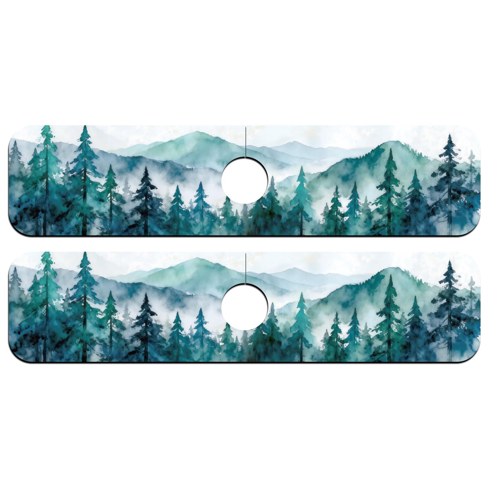 CONCHLERY Kitchen Sink Splash Guard Faucet Mat Faucet Mat for Sinks Absorbing Drying Mat for Kitchen Bathroom (Watercolor Forest)