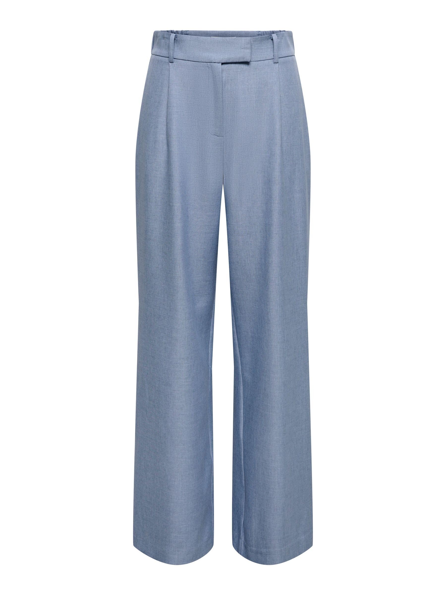 ONLY Onllinda Hw STR Mel Pants TLR Noos:Only – Hose, Gerade geschnitten, Gürtelschlaufen, Knopf- und Reißverschluss