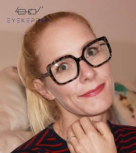 Miniatura 2 de Eyekepper Lentes de lectura para mujer anteojos lectores de marco grande anteojos de gran tamaño color gris tortuga 250