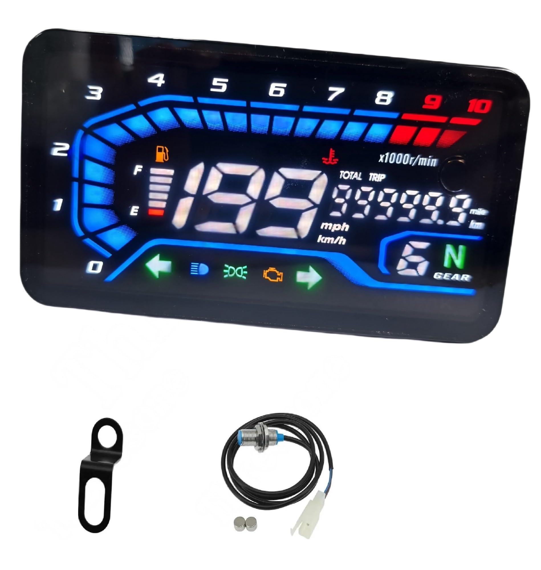 Miernika Motocykla instrumenty Uniwersalny 12V LED wodoodporny cyfrowy prędkościomierz motocyklowy RPM zmodyfikuj panel cyfrowy miernik