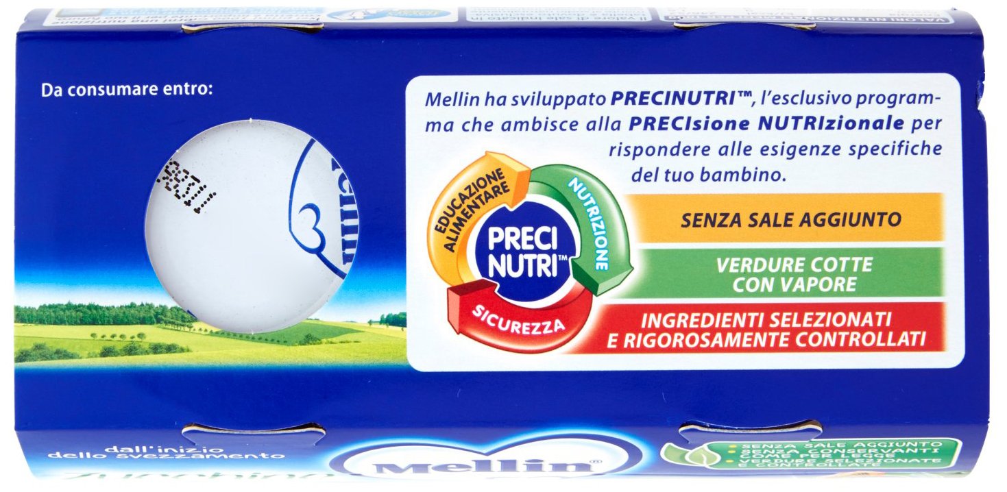 Mellin Omogeneizzato alle Zucchine - 12 confezioni da 2 pezzi da 80 g [24 pezzi, 1920 g]