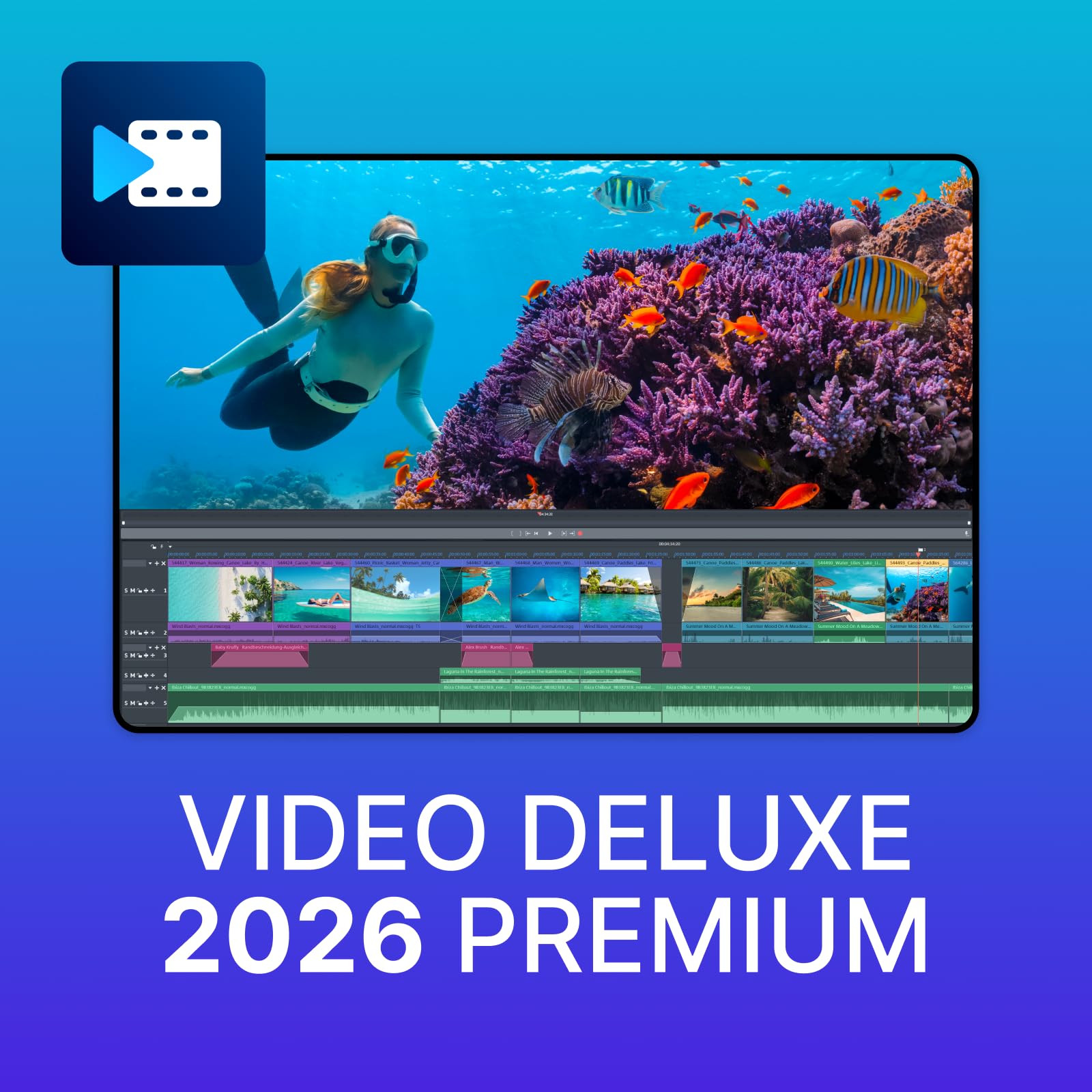 MAGIX Video deluxe Premium 2026 - Edición de vídeo para PC Windows 10/11 | 1 licencia descarga 2 dispositivos