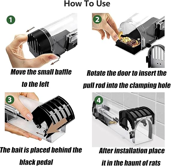 Humane Mouse Traps Indoors Live Mice Traps for Catch Alive Reusable Rodent Mouse Trap No Touch Release for Home Commercial Residential Outdoor