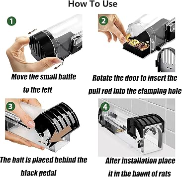 Humane Mouse Traps Indoors Live Mice Traps for Catch Alive Reusable Rodent Mouse Trap No Touch Release for Home Commercial Residential Outdoor