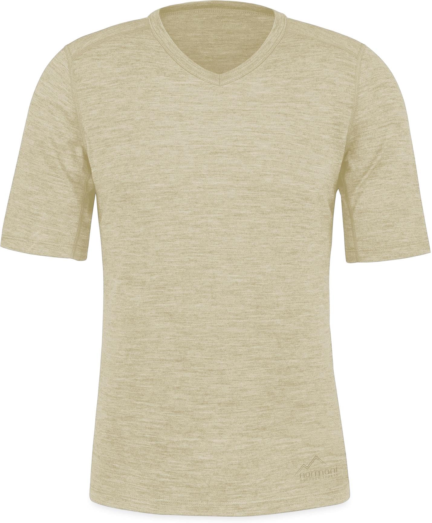 Herren Merino T-Shirt V-Ausschnitt Sommer Kurzarm Woll Oberteil Wandershirt Merino Shirt - Atmungsaktives Outdoor Funktionsoberteil - 100% Merinowolle