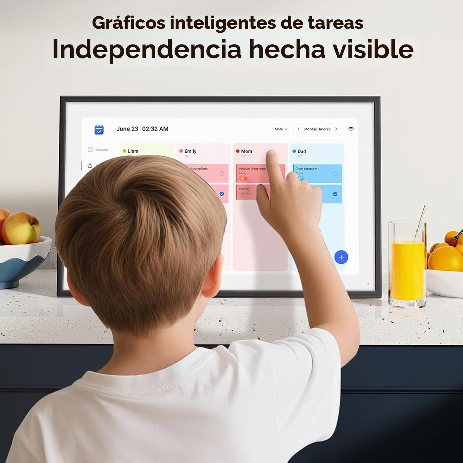 CCYLEZ 10.1 Pulgadas Gran Calendario Digital Inteligente, Calendario de Pantalla Táctil HD Planificador de Familia Family Planner, Wifi Planner Family Organizer con Plan de Comidas de