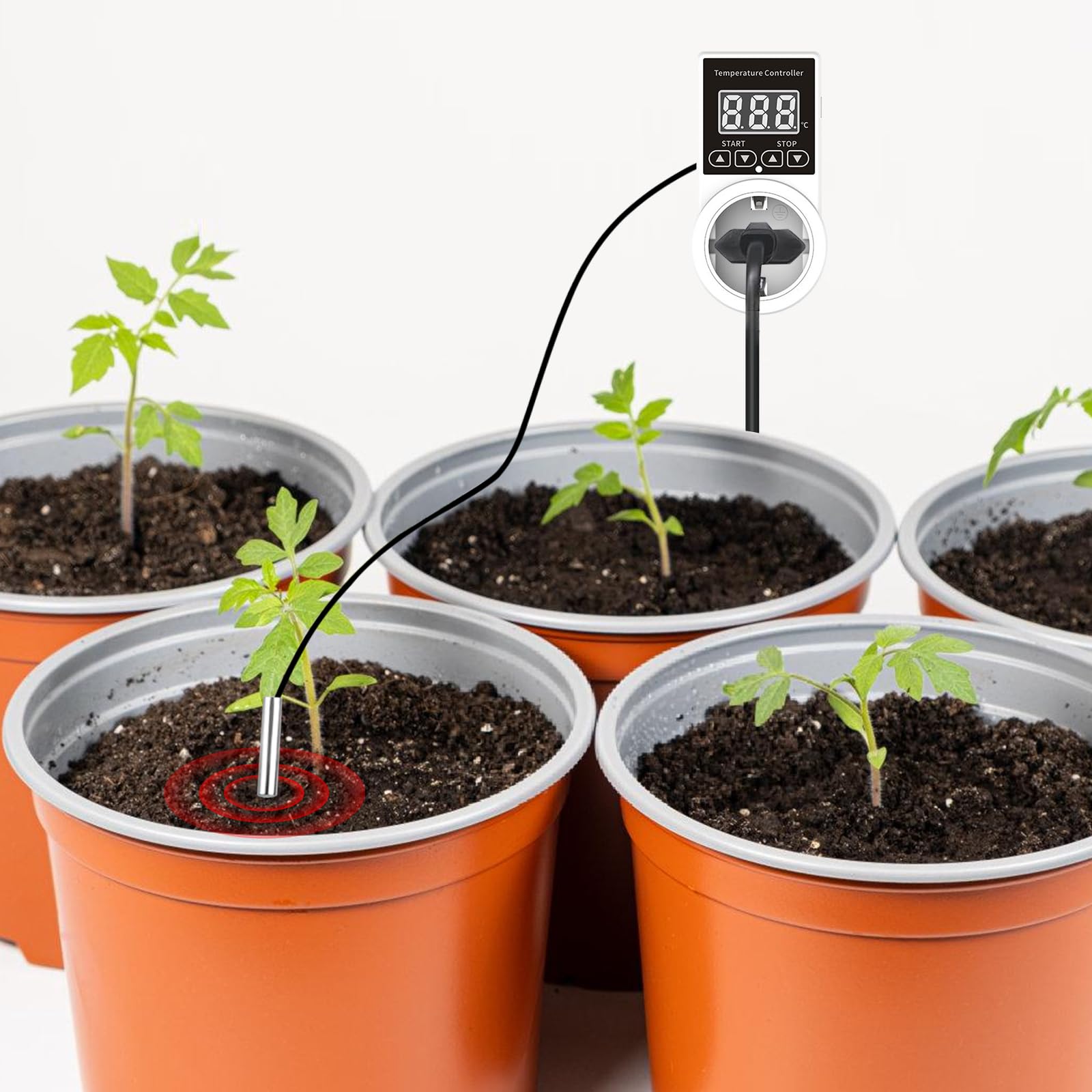 Termostato Digitale Per Riscaldamento - 2 Pezzi Con Sonda, Controllo Temperatura Per Serra E Germinazione - Foto 6