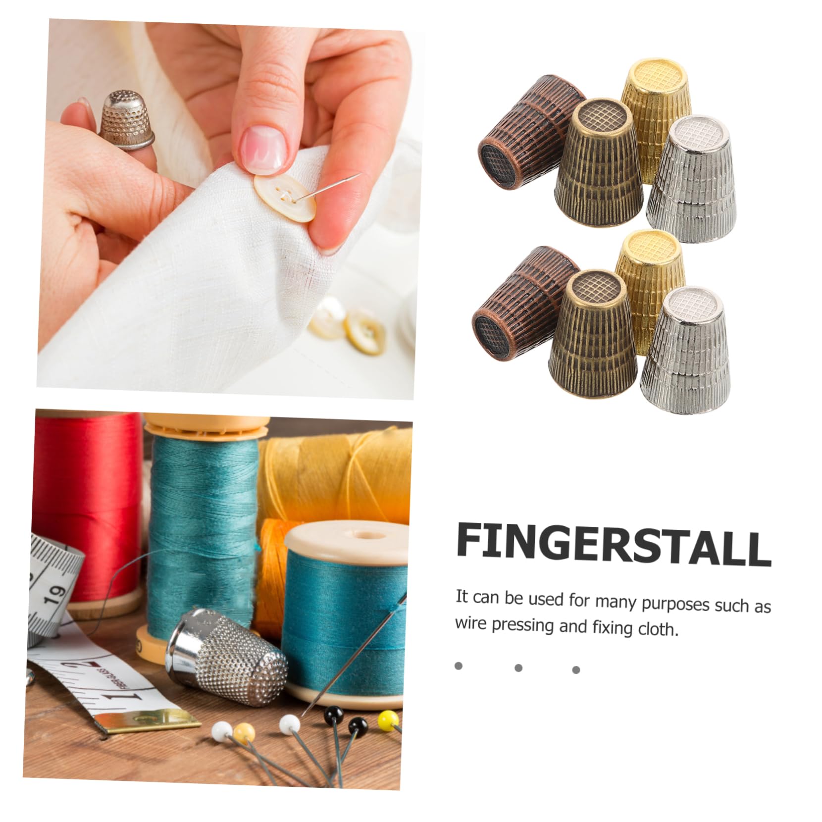 OSALADI 5 Series De Dedal De Coser Dedal Protector De Dedos Práctico Protector De Dedos De Puntada De Dedos Protector De Costura Profesional Metal 8 Piezas X 5
