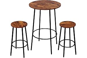 Charming Round Bar Table with Matching Stools for Kitchen and Living Spaces