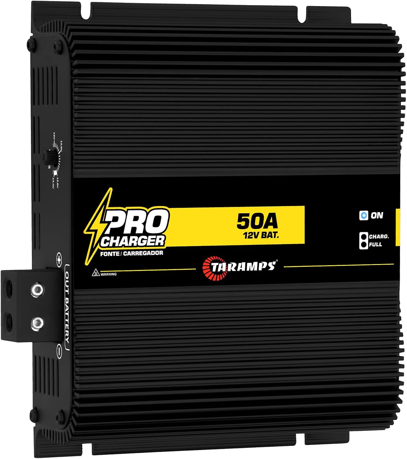 Taramps PRO Charger 50A 12V Battery Charger & Power Supply Adjustable 12V-14.4V Output, Automatic 110V/220V Input, Car Audio Power Supply with Thermal Protection & LED Indicators