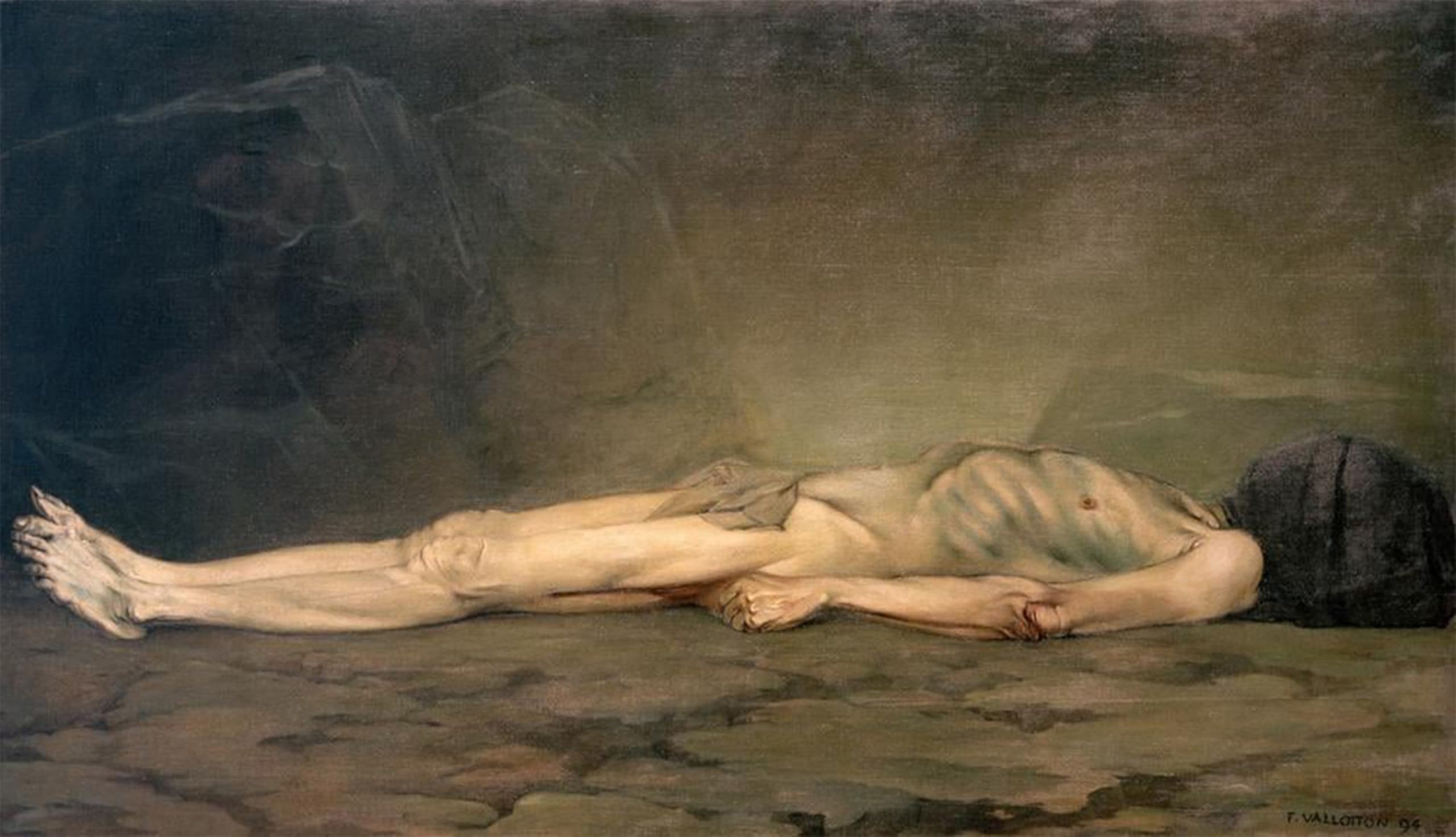 Serendipitp No Frame Vintage Picture Print On Canvas Wall Art Poster The Corpse By Felix Edouard Vallotton Artwork Print Poster For Wall Decor 60X90cm
