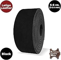 Vista 5 de ELW 5-6 oz (0.079-0.094 in) Latigo - Correas de cuero de grado para cinturón Tamaño: 1 x 50 pulgadas (1.0 x 50.0 in) Negro Cuero de vaca