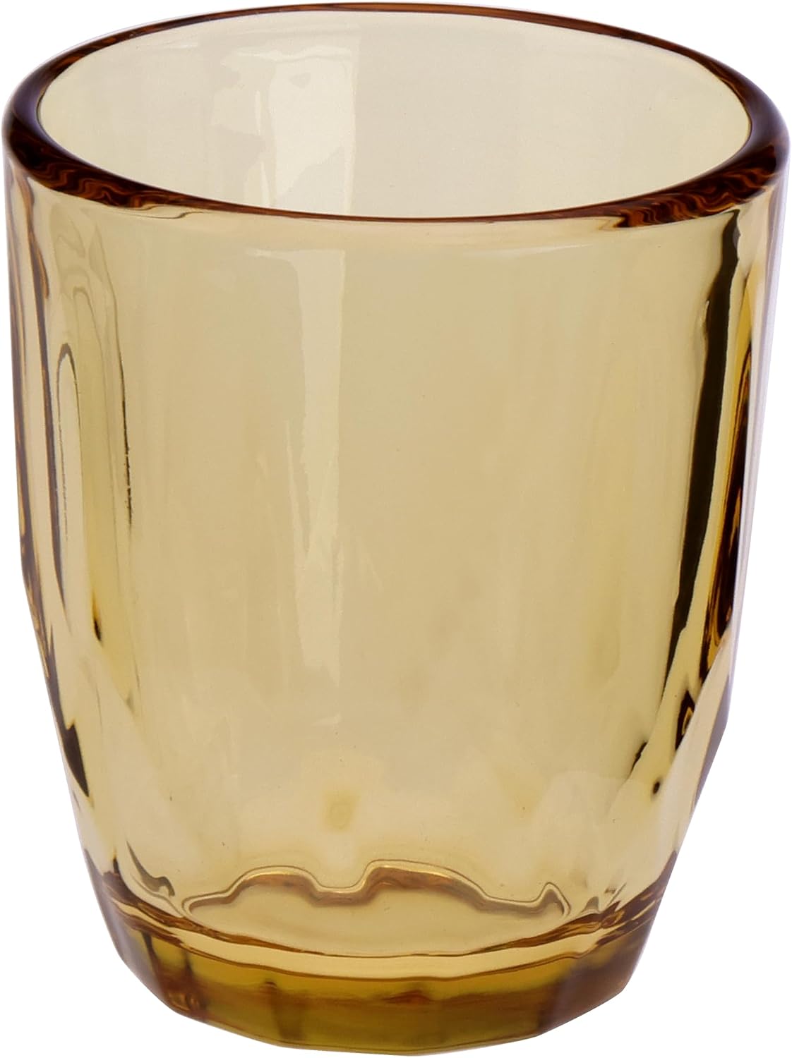 Smartest Lock Amber Glass Drinking Cups, 9.4 oz, Set of 4, Diamond Pattern