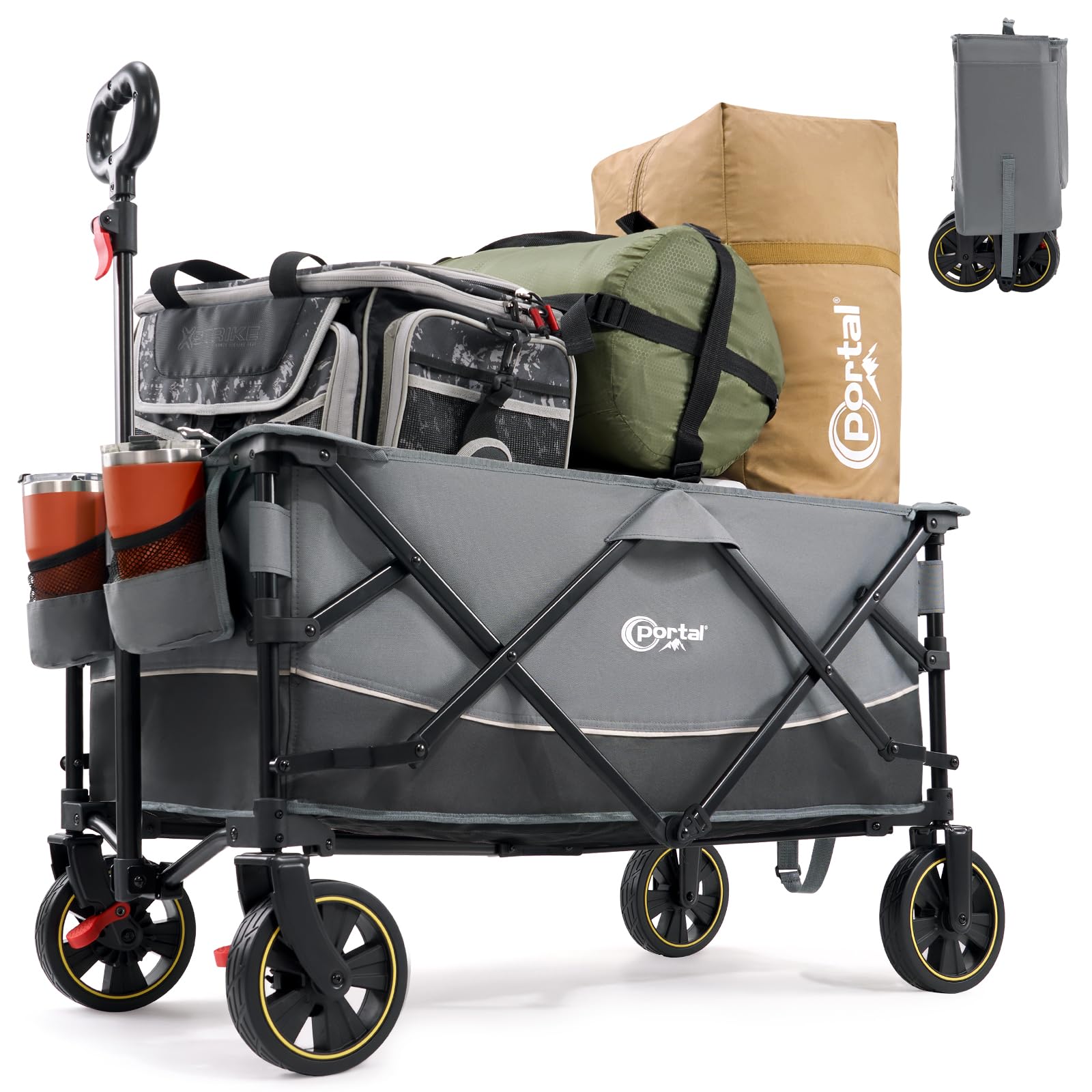 Carrito de festival plegable Portal de 200L para llevar tus cosas sin esfuerzo